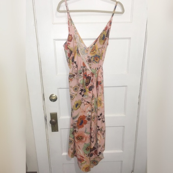 NWT Topshop 6 Floral wrap dress sexy back pink $95 - Picture 3 of 8